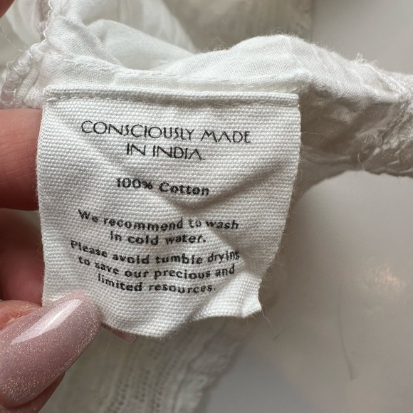 Maia Bergman Mery Mini Dress Eyelet lace Cotton flutter sleeves White Large - Picture 14 of 14